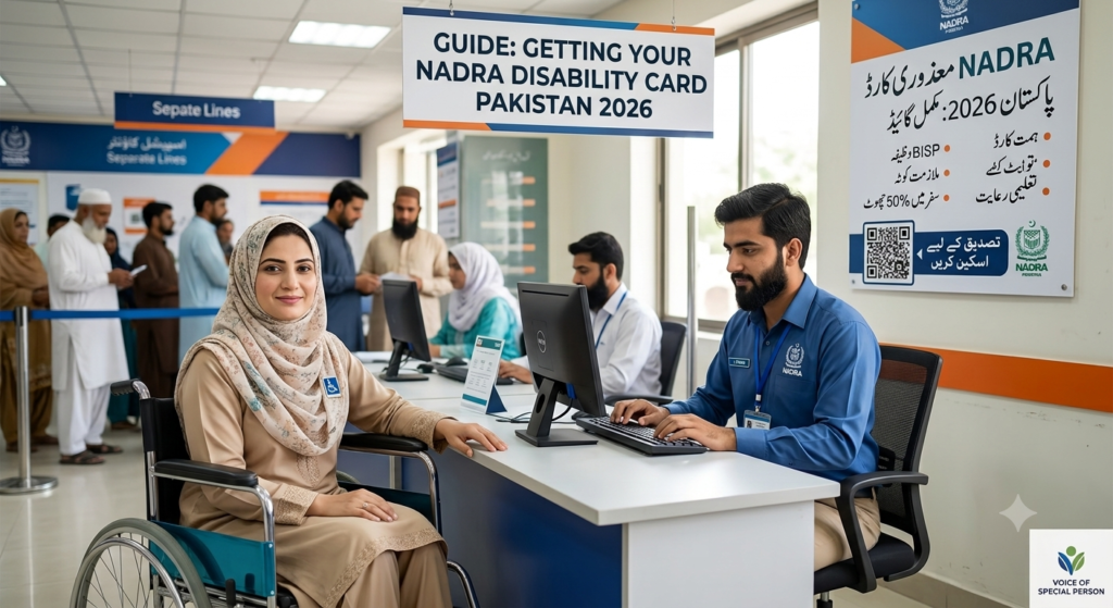 NADRA Disability Card Pakistan 2026 registration process for special persons at executive counter